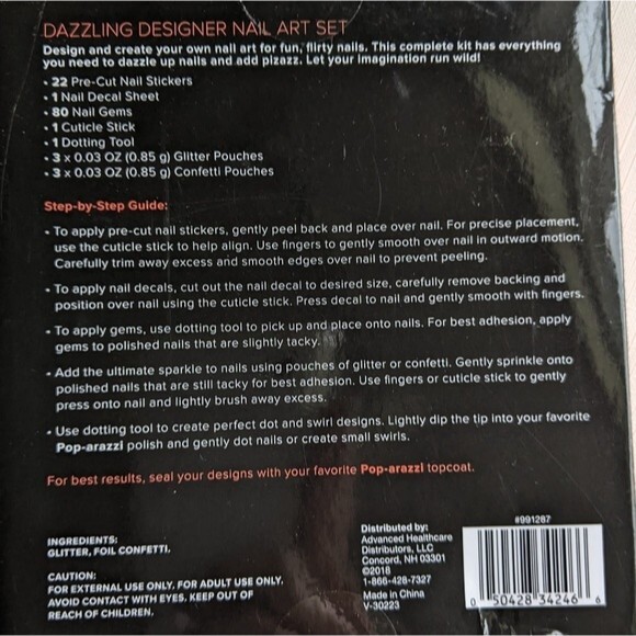 Pop-arazzi Dazzling Nail Art & Essentials Kit  **NEW** Gems, Stickers, Oil - Picture 8 of 8